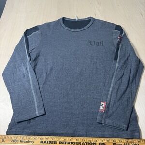 Alp N Rock Long Sleeve Shirt Women's 4 Large Dark‎ Gray Crew Neck Logo Patch